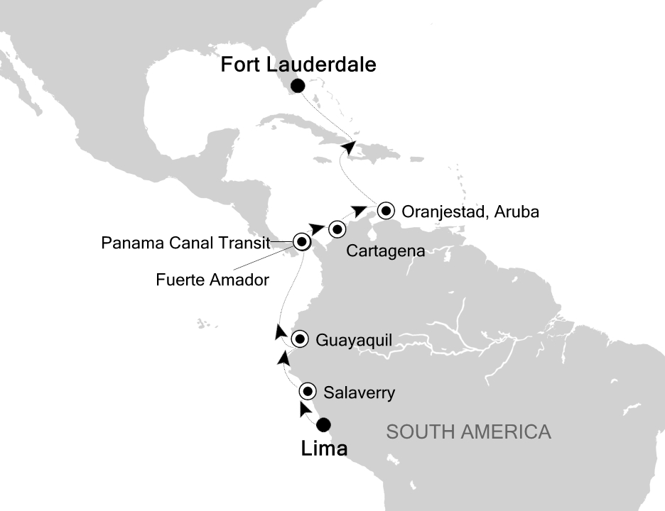 South America Cruise Itinerary Map